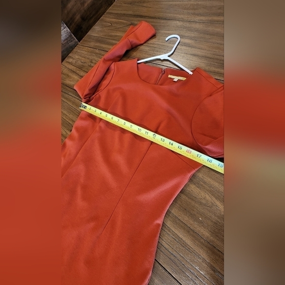 Gianni Bini The In Crowd Bell Sleeve Ruffle Sophie Mini Dress burnt orange 12 - Picture 9 of 11